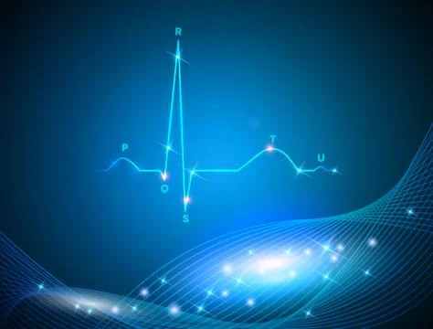 Cardiogram, normal heart rhythm on an abstract background Stock Illustration