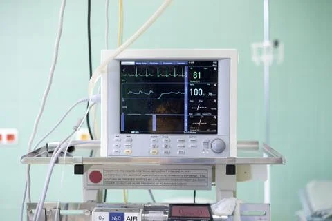 Cardiogram on operation room Stock Photos