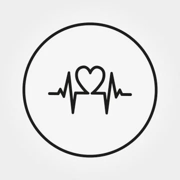 Cardiogram. Universal Icon. Vector. Editable Thin line. Stock Illustration