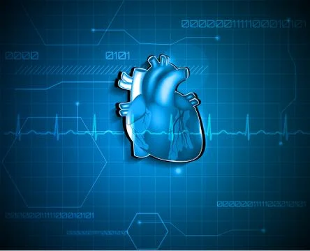 Cardiology blue background Stock Illustration