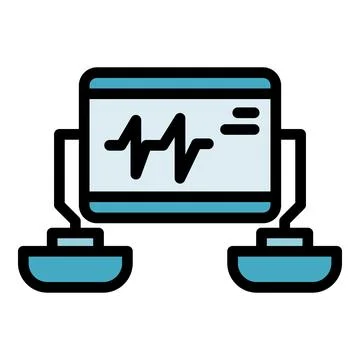 Cardiology defibrillator icon vector flat Stock Illustration