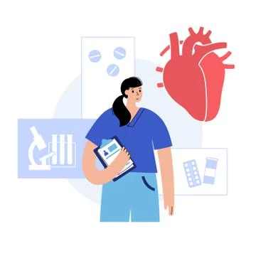 Cardiology template concept Illustrazione stock