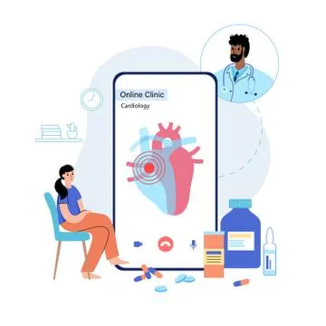 Cardiology template concept Stock Illustration
