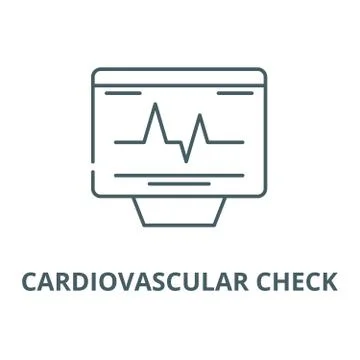 Cardiovascular check vector line icon, linear concept, outline sign, symbol Stock Illustration