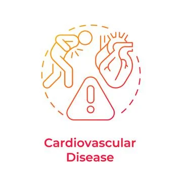 Cardiovascular disease gradient outline concept icon Stock Illustration