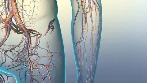 Cardiovascular pathways in the human body Stock Illustration