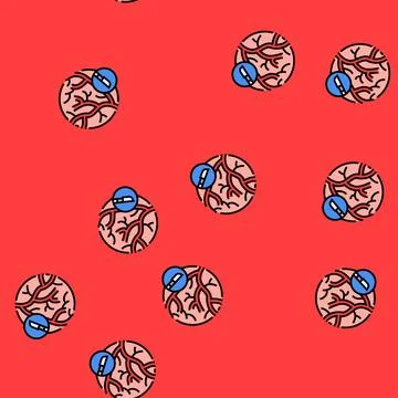 Cardiovascular surgery vector seamless pattern Stock Illustration