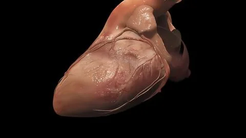 Cardiovascular system with beating heart Stock Illustration