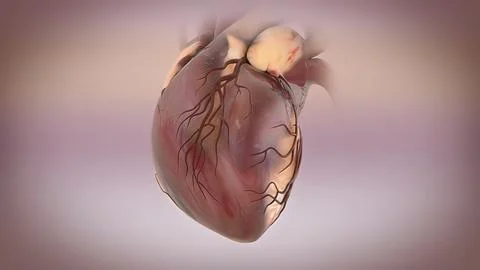 Cardiovascular system with beating heart Stock Illustration