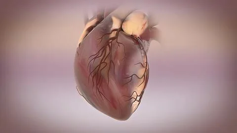 Cardiovascular system with beating heart Stock Illustration