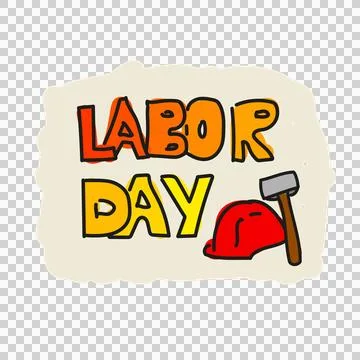 CardLaborDayWorkGlovesHammerHelmet Stock Illustration