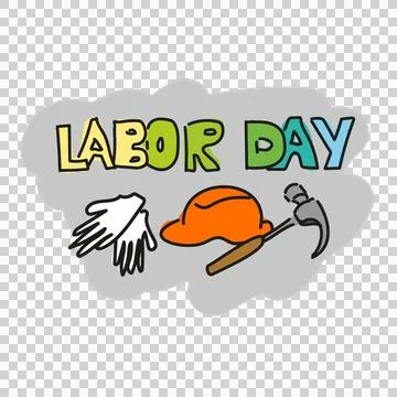 CardLaborDayWorkGlovesHammerHelmet2 Stock Illustration