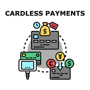 Cardless payments concept facilitating secure online transactions Stock Illustration