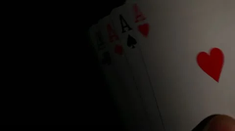 Cards aces fanning Stock Footage 10839348