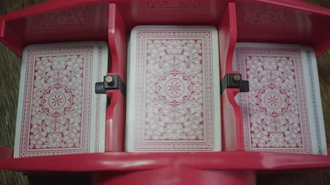 Cards are mixed with a mixing machine Stock Footage 98448315