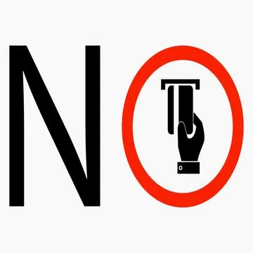Cards are not accepted Stock Illustration