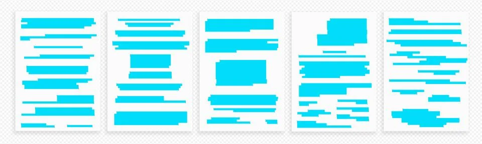 Cards with blue computer text selection tools Stock Illustration