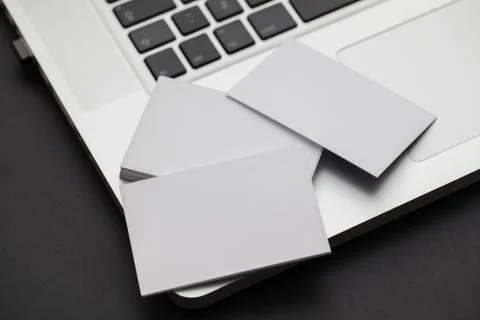 Cards on a computer Stock Photos