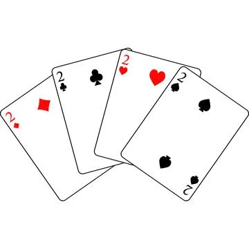 Cards of different suits. Vector illustration of poker cards. Stock Illustration