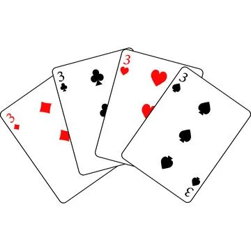 Cards of different suits. Vector illustration of poker cards. Stock Illustration