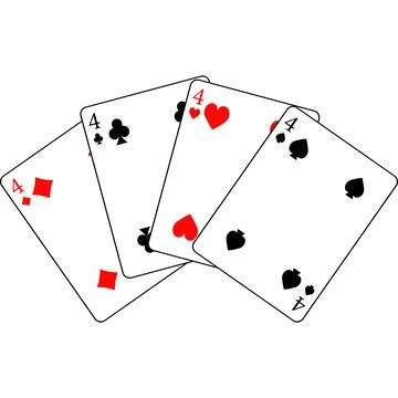 Cards of different suits. Vector illustration of poker cards. Stock Illustration