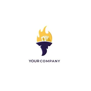 Cards with flame and hat magic logo Stock Illustration