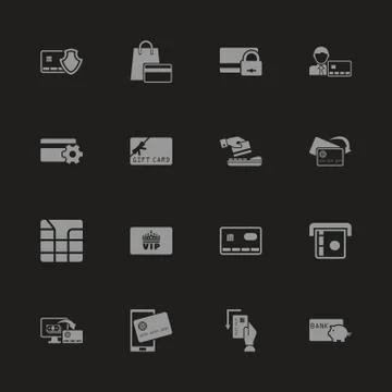 Cards - Flat Vector Icons Stock Illustration