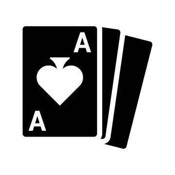 Cards, game icon. Black vector graphics. Stock Photos