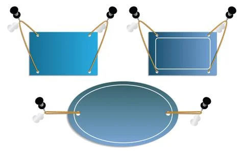Cards hanging on ropes Stock Illustration