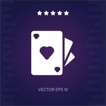 Cards of hearts vector icon Stock Illustration