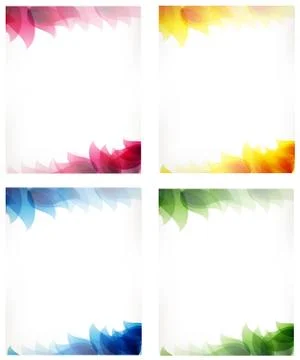 Cards with leaf pattern Stock Illustration