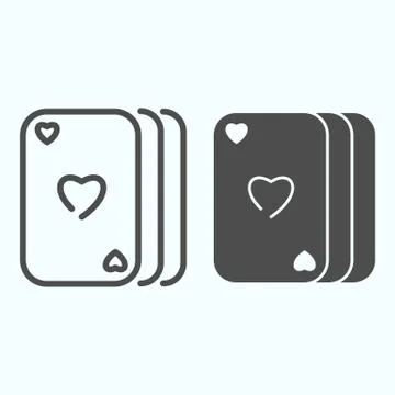 Cards line and solid icon. Playing cards vector illustration isolated on white イラスト素材