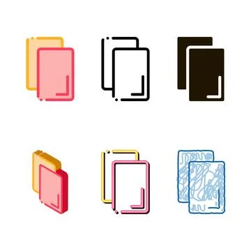 Cards notice or remove variants icon outline Stock Illustration