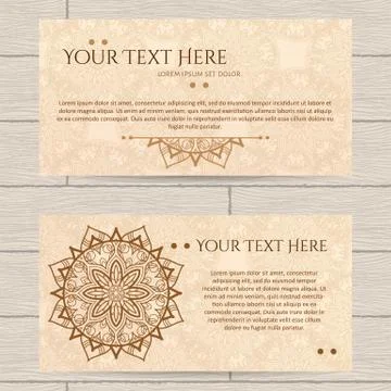 Cards With Pattern of Henna Stock Illustration