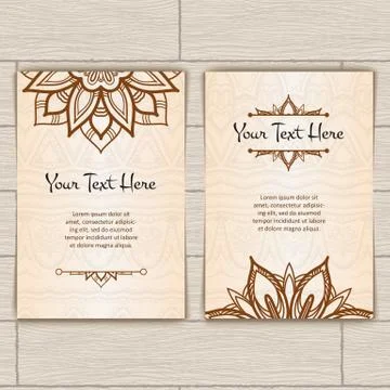 Cards With Pattern of Henna Stock Illustration