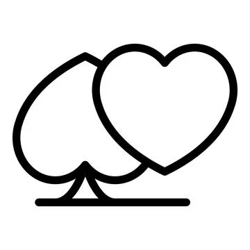 Cards play icon outline vector. Draw lottery Stock Illustration