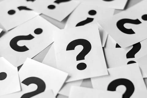Cards with question marks Stock Photos