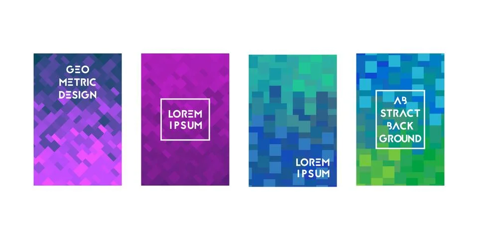 Cards set with abstraction square texture. Stock Illustration