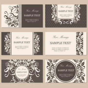 Cards set brown Stock Illustration