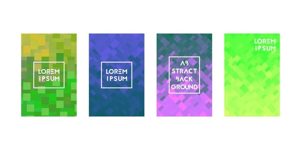 Cards set with pixel texture. Stock Illustration