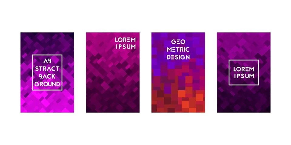 Cards set with pixel texture. Stock Illustration