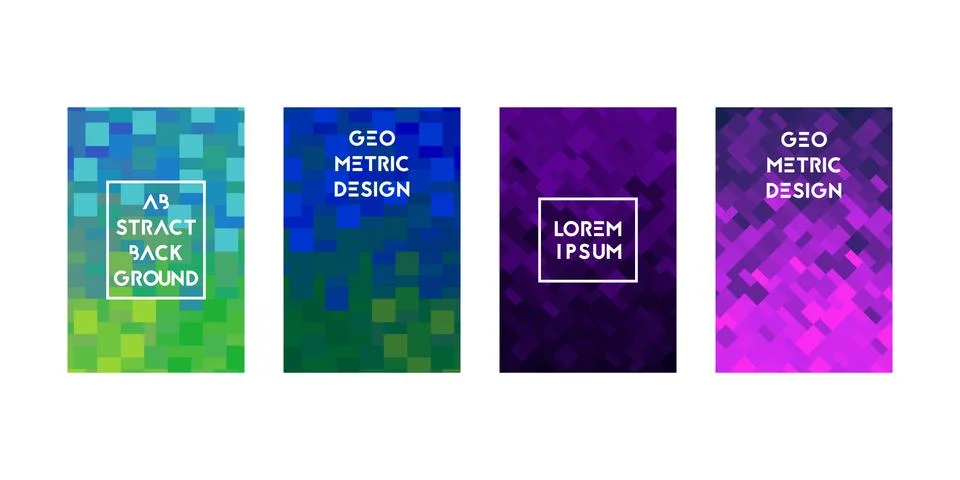 Cards set with square texture. Stock Illustration