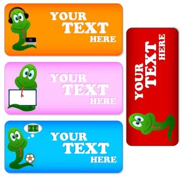 Cards with snakes Stock Illustration