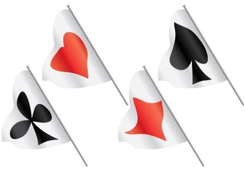 Cards symbols on flags. Stock Illustration