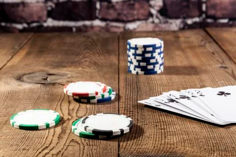 Cards on Table Stock Photos