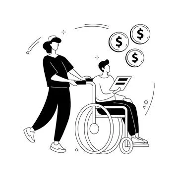 Care allowance abstract concept vector illustration. Stock Illustration
