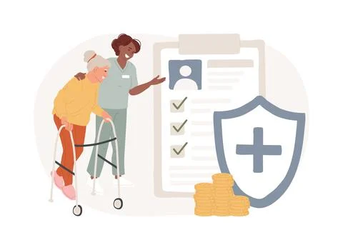 Care allowance isolated concept vector illustration. Ilustración de archivo