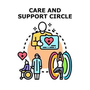 Care and support circle for wellness and healthcare Stock Illustration