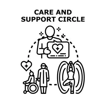Care and support circle for wellness and healthcare Stock Illustration