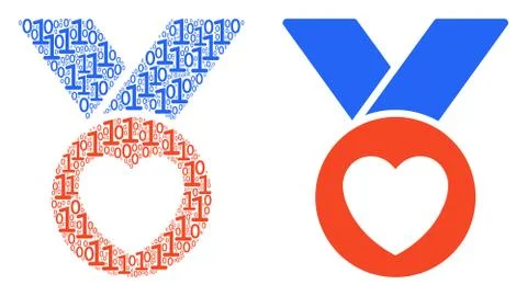 Care Award Mosaic of Binary Digits Illustrazione stock